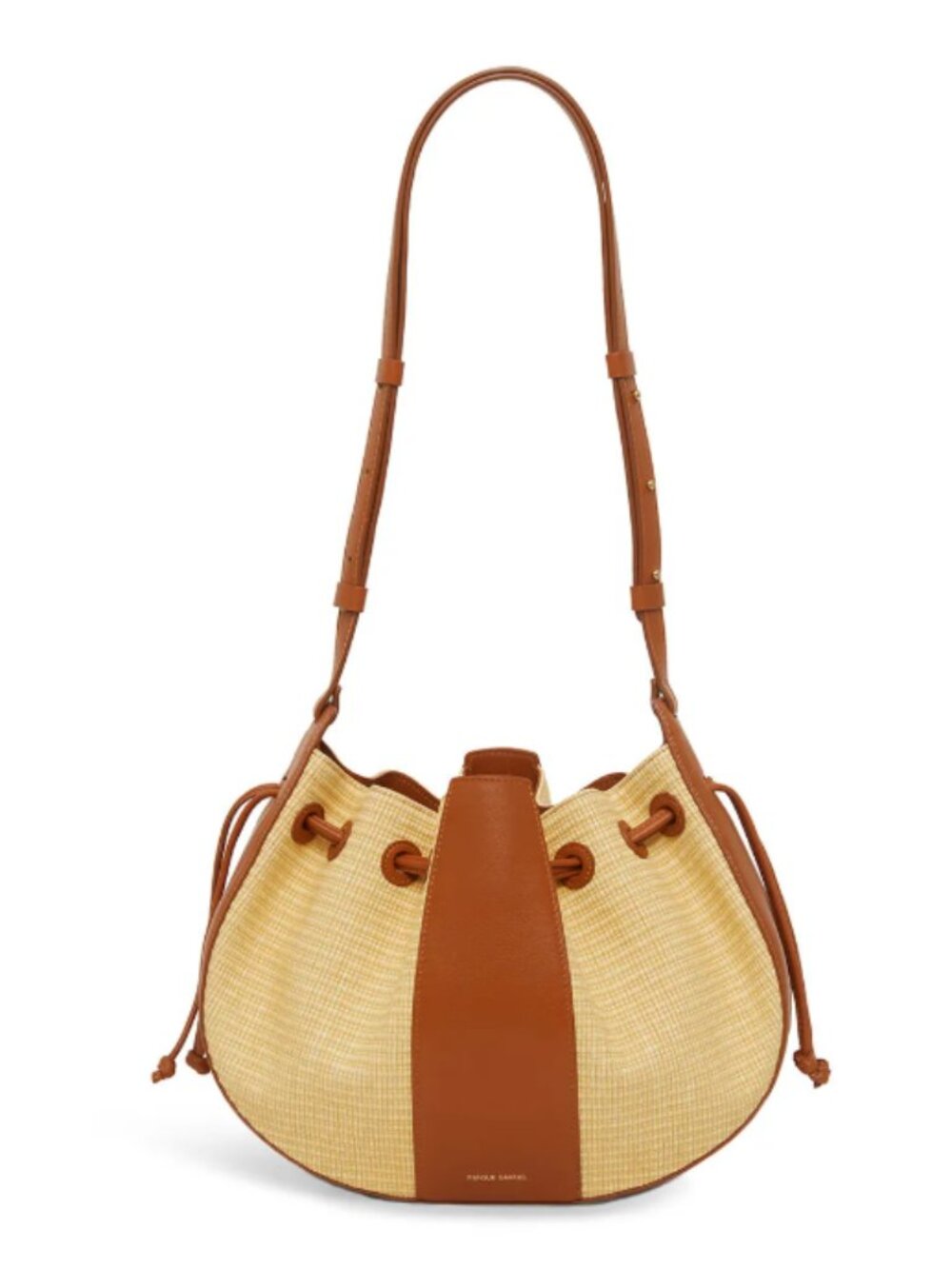 Mansur Gavriel Raffia & Leather Lilium Bag